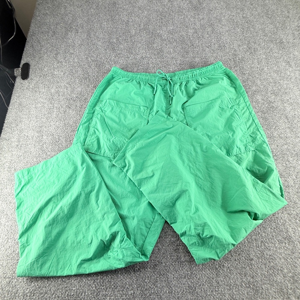 FP Movement Free People Way Home Wide Leg Nylon Pants Green Medium M Activewear